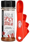 Urban Accents Gourmet Popcorn Seasoning, Sizzlin' Spicy Sriracha, 2.5 oz with By The Cup Swivel Spoons