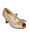 Little Angel BI28 Glitter Leatherette Bow Jewel Mary Jane Kitten Heel Pump (Toddler/ Little Girl/ Big Girl) - Champagne