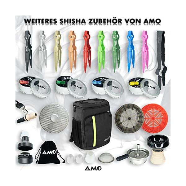 AMO Hookah Backpack – extra großer Shisha Rucksack, Picknick Rucksack + Dicker rundum Polsterung & für Shisha Sets… – Bild 8
