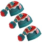 Christmas Hat Santa Elf Hats for Adults Big Kids Christmas Gifts Santa Red Green Knit Slouchy Beanies Hat Bulk