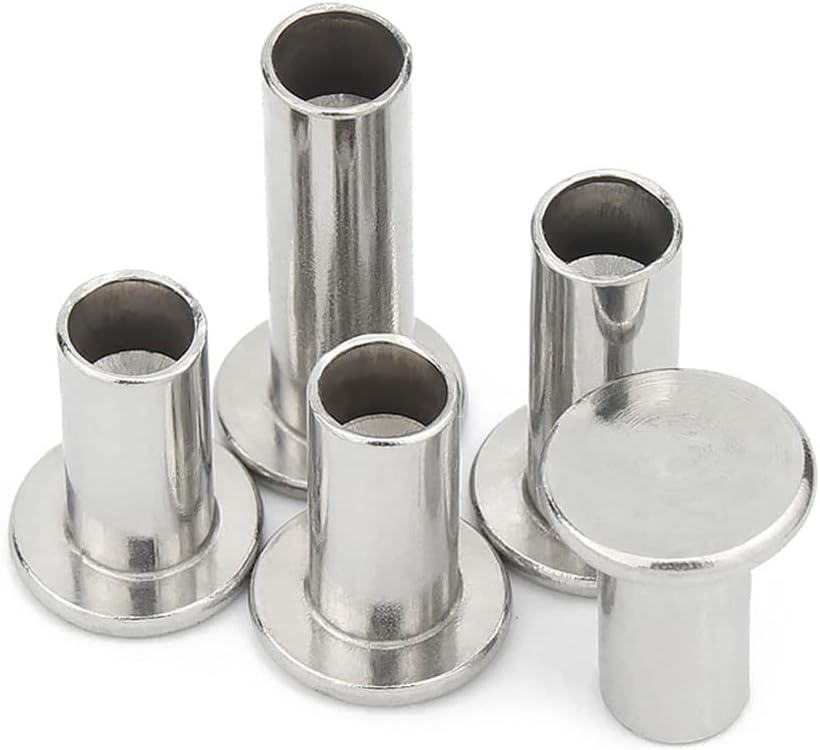 200pcs/lot 304 stainless steel flat head semi-hollow rivets M2M2.5M3M4M5M6 flat round head Hollow nail Punching head rivets - (Length: M3x20 (200pcs))