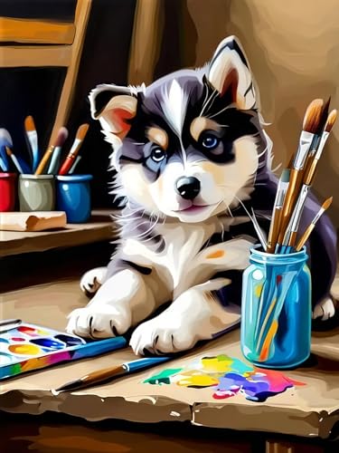BYGFHLYW Dog Paint By Numbers 16x20