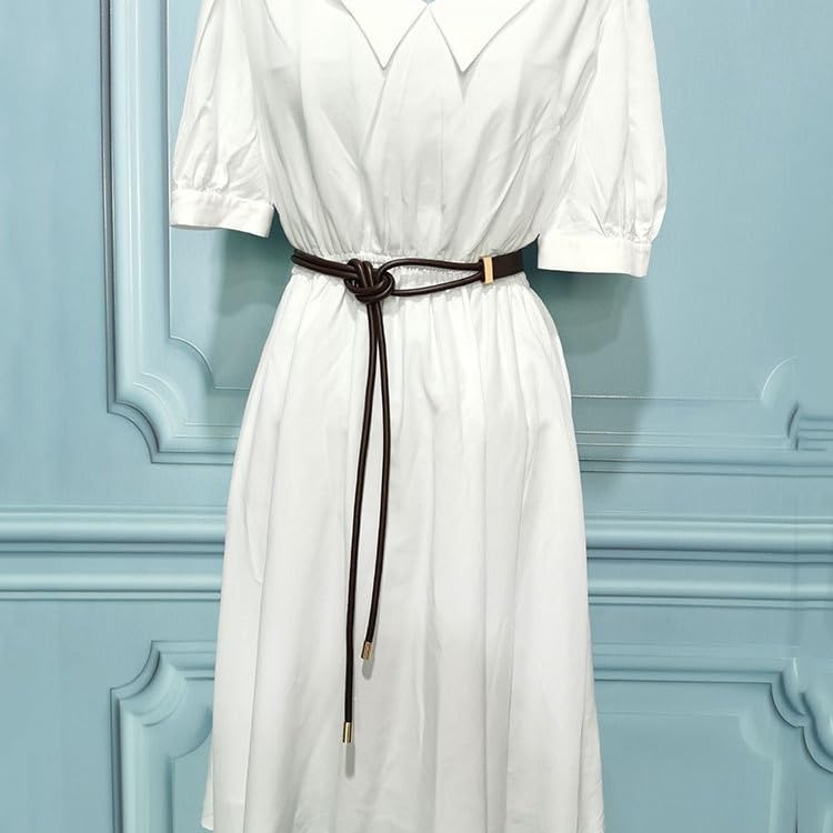 Belt Women's Leather Versatile Knotted Decoration Small Belt Dress Shirt Waist Cinching4