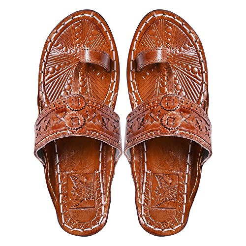 Image of Men's kolhapuri chappals 100% genuine leather hardcrafted Stylish,Ethinicwear & Dailywear designed with excellence 100% comfortable.
