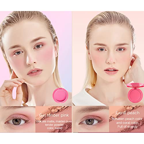 Ucanbe B00WG6WLUI 5 Colors Face Blusher Palette Waterproof Matte Long Lasting Lightweight Blush Powder Pink Coral Blushing Pallet thumb #4