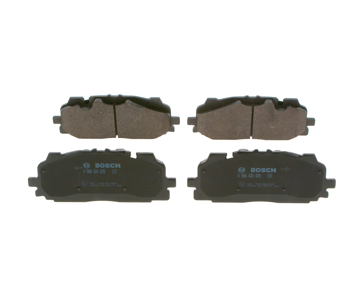 Bosch BP2249 Pastillas de freno Eje delantero certificación ECE-R90 1 juego de 4 pastillas