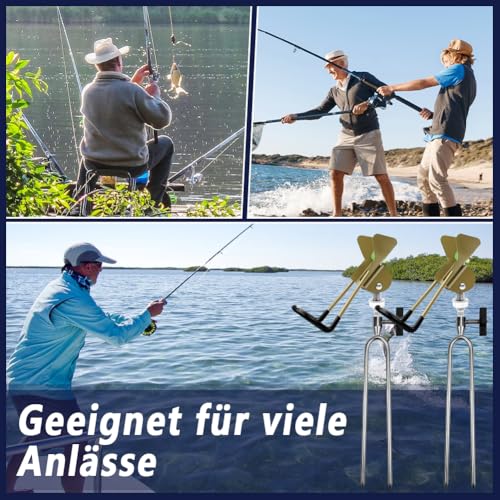 1 Stück Rutenhalter Angel, Rutenständer Angeln, 360° Verstellbar Hallter für Angelruten, Angelrutenhalter für Flussangeln, Strandangeln (Gold)