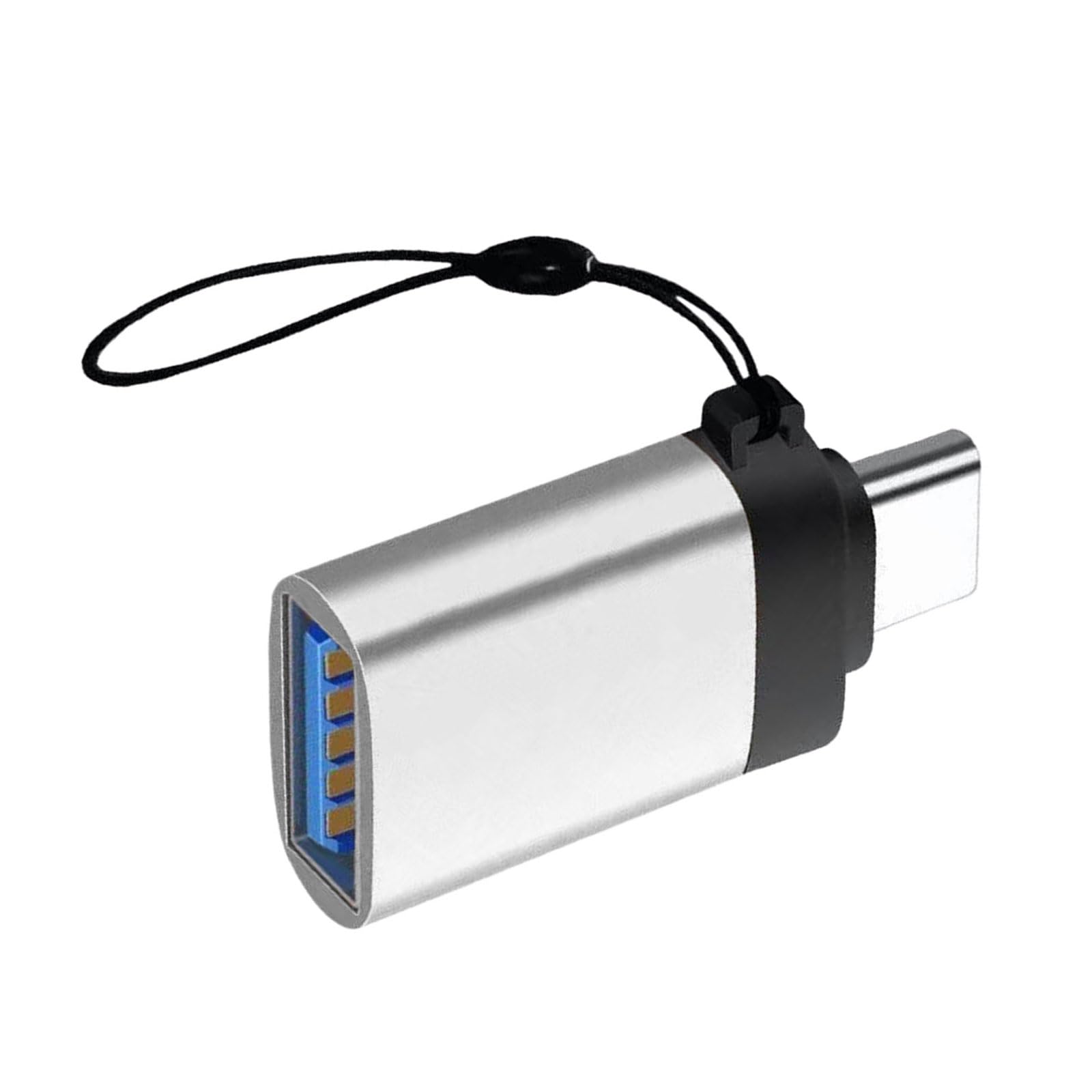 Sisyeuo Silver Usb To Type C Converter Supports Highly Speed Data Transfer And Power For Smartphones Tablets Laptops Highly Speed Usb Adapter