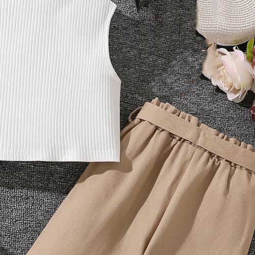 Girls Summer Outfits Sets Elastic Waist Casual Fashion Toddler Clothes with Pockets Comfortable Playwear4