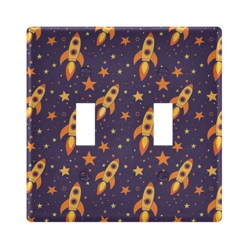 UMIRIKO Rocket Star Light Switch Cover Plate Covers Decorative Double Toggle Home Decor 202b5312