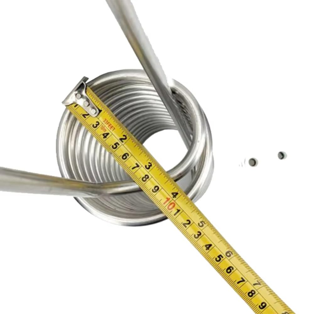 Enfriador de mosto de 1 pieza: serpentín de enfriamiento/calentamiento de acero inoxidable for controlar la temperatura del barril en la elaboración casera de cerveza.
