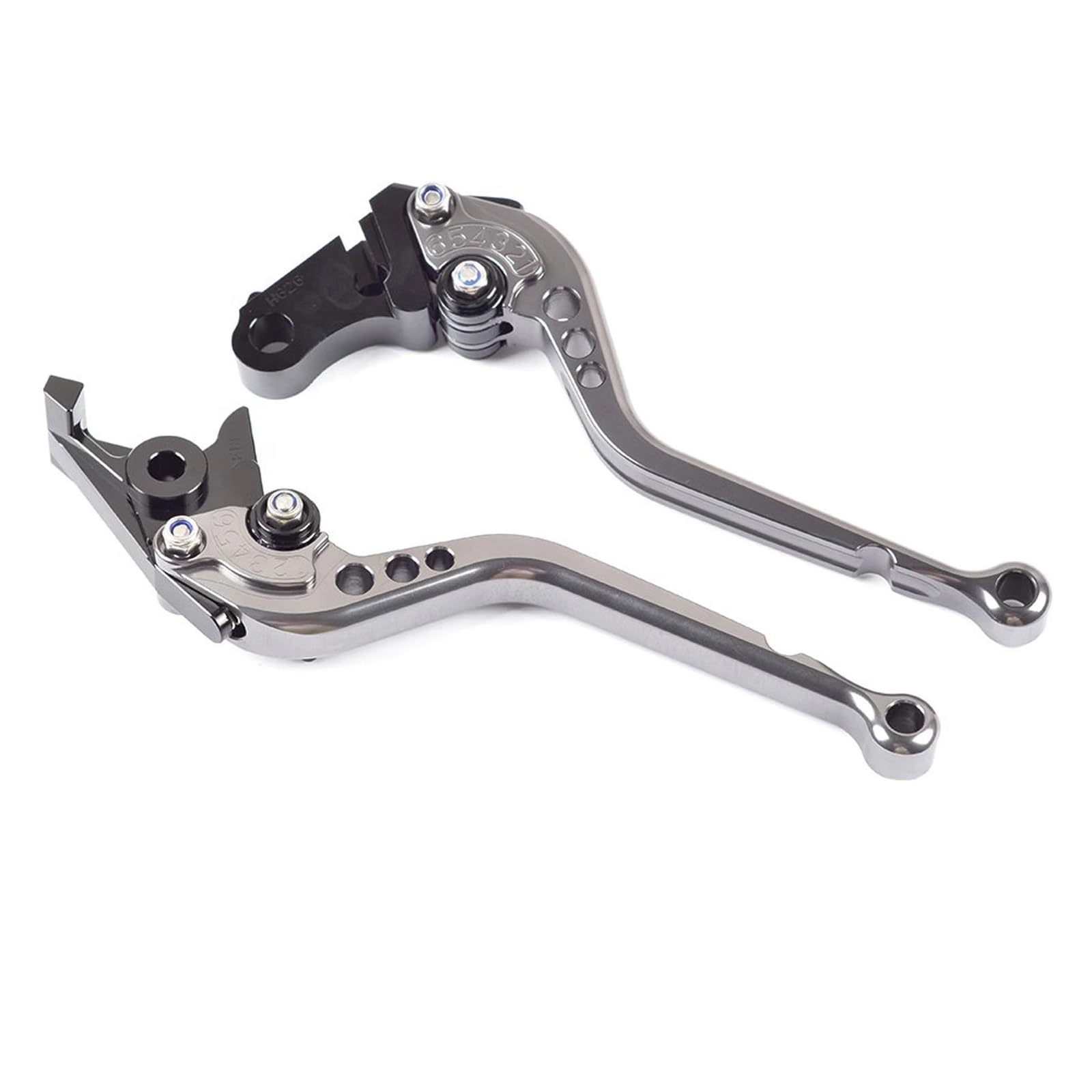 JWQEBNS Motorcycle Brake Clutch Levers for CB599 CB600 Hornet CB919 F2 F3 F4 F4i CBR900RR VTX1300 NC700 S/X Short Long Adjustable Clutch Brake Levers(Long-Titanium)