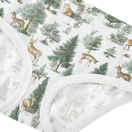 Girls Underwear Soft Cotton Deer Forest Kids Panties in Sizes 2/3t, 4t, 5t, 6 and 84