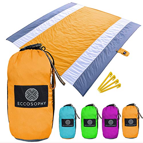 Beach Blanket With Weighted Corners, Stakes Or Sand Anchors