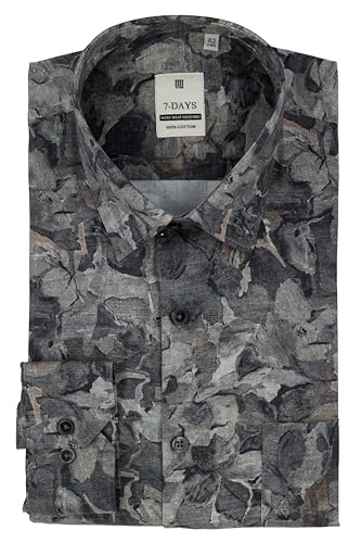 Image of 7-DAYS Men's Premium Formal Printed Shirt - 100% Cotton, Regular Fit, Full Sleeves, with Pocket - Stylish for Special Occasions.