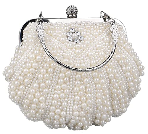 Sac en cristal pour mariage chic avec chaîne amovible et perles de dame