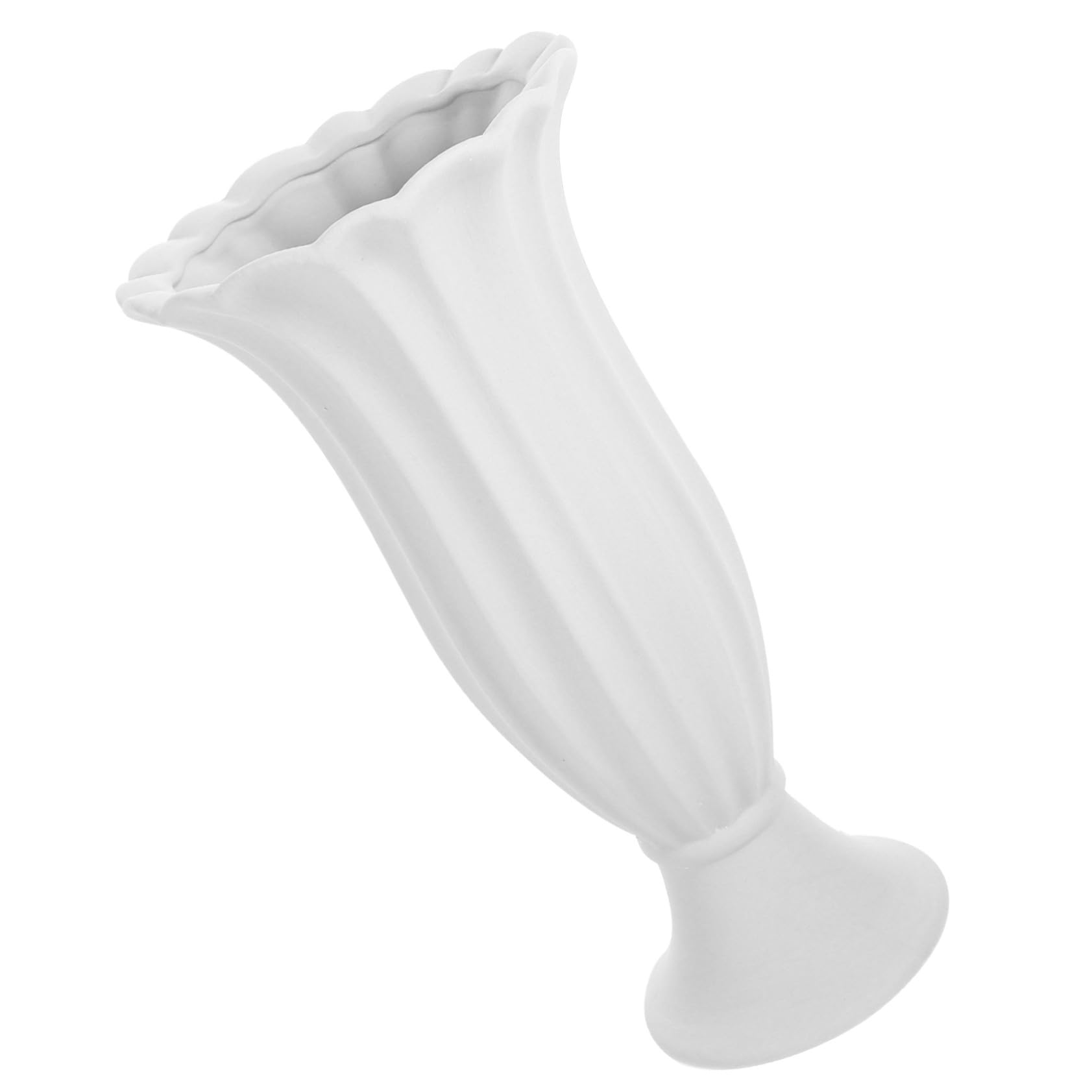 TOYZFRIENDY Jarrón de Cementerio Cerámico Resistente para Flores Florero Memorial Columna Romana Blanco Grande Soporte Duradero para Tumba y Decoración Exterior