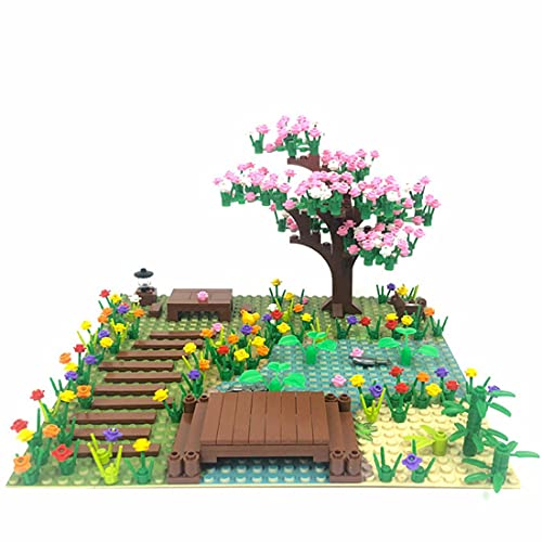 SENG Sakura Baum Bausteine mit Bauplatten, 300 Teile Kirschblüte Landschaft Modellbausatz Konstruktionsspielzeug…