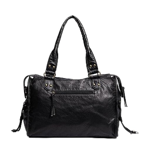 FUNSEED Sac fourre-tout rétro de grande capacité pour femme, sac à bandoulière en polyuréthane, embellissements cloutés, adapté pour les trajets et les voyages