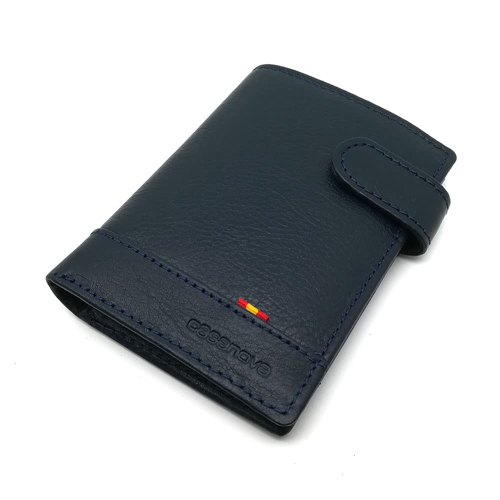Cartera para Hombre con Monedero | Piel de Ubrique | Billetero con Tarjetero de Cuero | Hechas a Mano en España | RFID | 16263 Azul