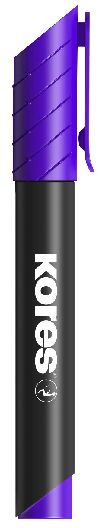 Kores, Violet Permanent Marker Pens, K-Marker XP1, Round Tip Marker Pen, Waterproof Marker Pens for All Surfaces
