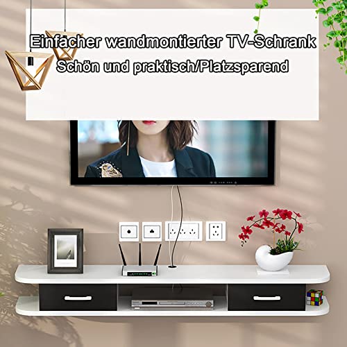 Étagère TV murale avec rangement de câbles pour console audio - 2