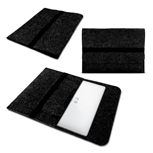 NAUCI Laptop Schutzhülle kompatibel für Trekstor Primebook C11 aus Filz mit Innentaschen Sleeve Hülle Tasche Cover 11.6 Zoll Notebook Case Tasche, Farbe:Dunkel Grau
