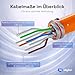 HB-DIGITAL 50m CAT 7 Netzwerkkabel LAN Kabel Verlegekabel Ethernet Installationskabel AWG23 10 Gbit/s S/FTP LSZH BauPVO Eca Datenkabel Simplex - Orange