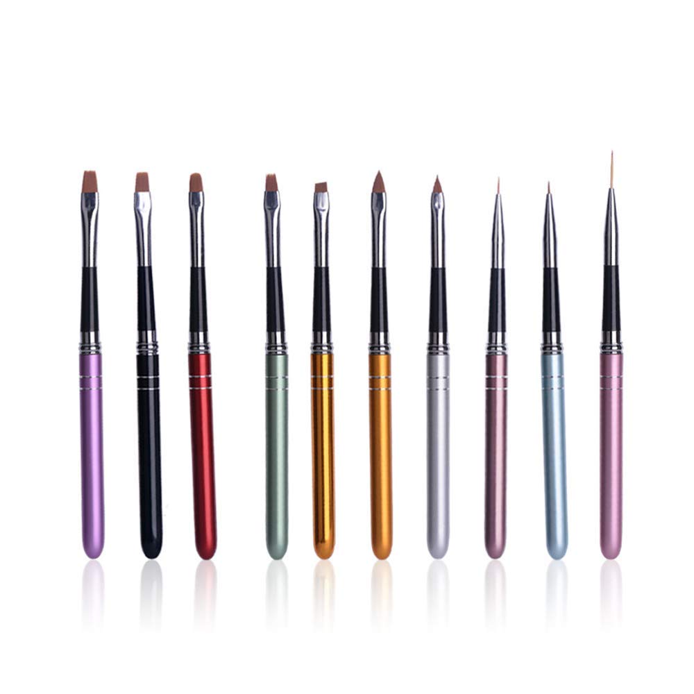 8 Pcs Premium Nail Brush Pens with Wooden Handle – UV Gel Art Gradient & Flower Design Tools for Professional Manicure, Perfect Valentine’s Gift (Purple Wood)