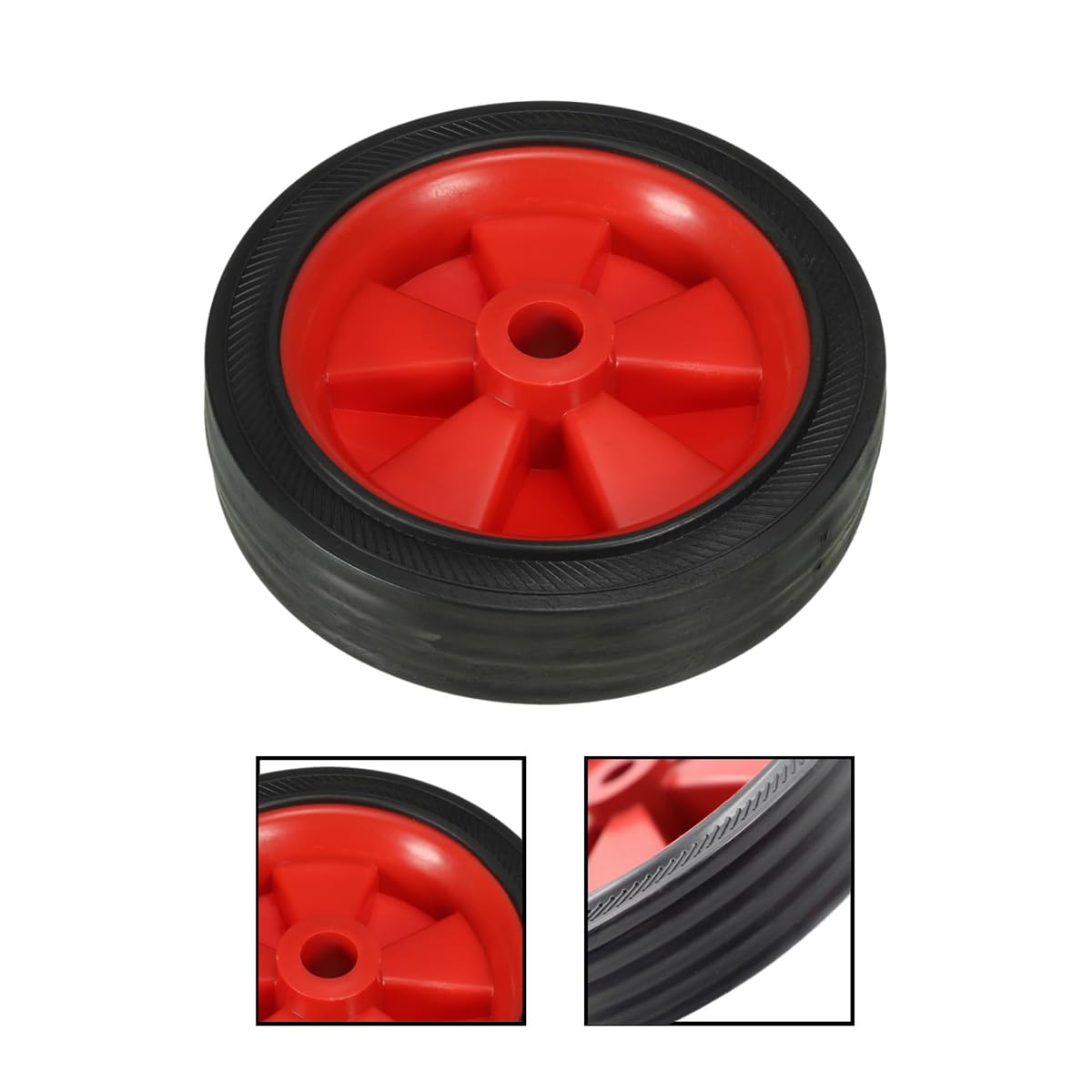 Ludom Ruedas de compresor de aire de 6", 2 piezas de repuesto universales con orificio de 13 mm de diámetro para facilitar la movilidad, color rojo