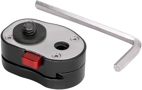 Set of 2 GyroVu Professional Interchangable 1/4" Mini Quick Release Plate Systems with Self Locking Mechanism for any Tripod, Articulated Arm Mount 4 lb weight capacity