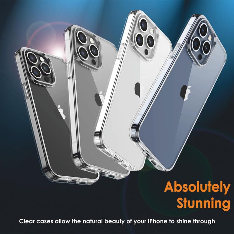 Image of Thermoplastic Polyurethane For iPhone Case 15 Pro,[Anti-Yellowing Technology] [Military Grade Drop Protection] Shockproof Slim Hybrid Phone Protective Case For iPhone 15 Pro-Crystal Clear