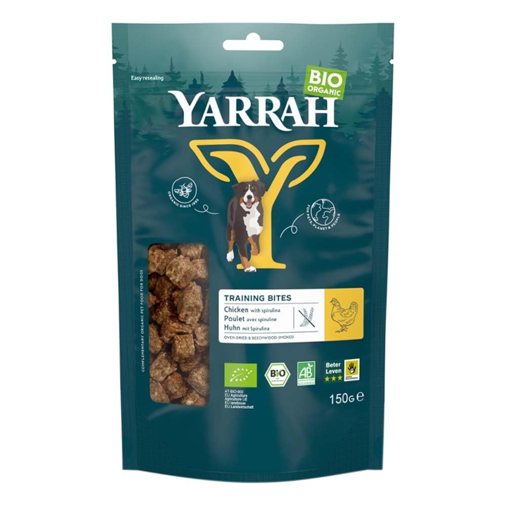 Yarrah Dog Food Snack Training Bites, Chicken with Spirulina, 150 g