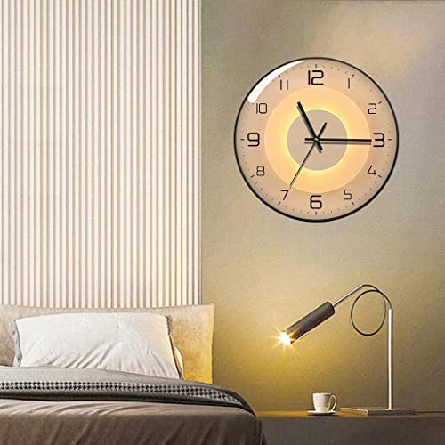 Image of Wall Clock 12 inch Silent Quartz Decorative Wall Clock Non-Ticking Classic Digital Clock Battery Operated Round Easy to Read Handheld Complete Home /Kitchen /Bedroom (422)