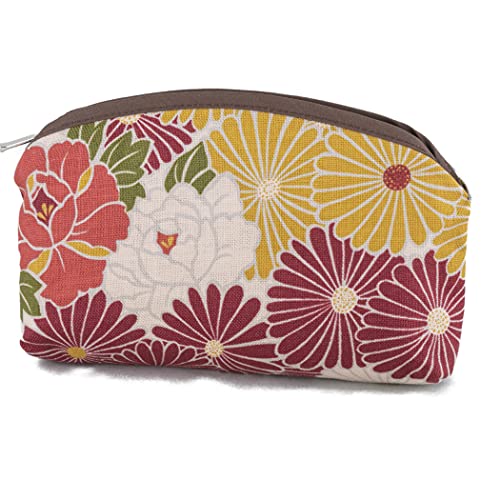 Neceser retro Flower Rostrot de Japón, organizador premium en color amarillo