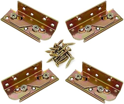 Fioracl Bed Rail Brackets - Bed Rail Fittings - Heavy Duty Non-Mortise, Bed Frame Hardware for Wood Bed Frame Headboards Footboards - Set of 4 (Screws Included)