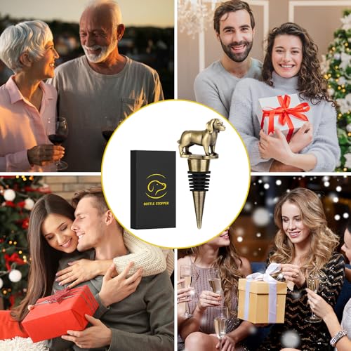 LKKCHER Golden Retriever Weinflaschenverschluss, Golden Retriever Geschenke, Geschenk für Hundebesitzer, Geburtstagsgeschenk Weingeschenke Weihnachten Geschenke für Männer Frauen Papa, Bronze