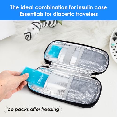 Image of YOUSHARES Peptide Case Ice Packs, 2 TSA Approved Cooler Pack for GLP-1 Storage Travel Bag for Diabetics Travel Case, Keeps Medicine Cool and Stable