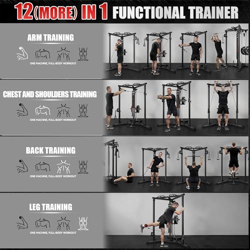 Image of CC01 Cable Crossover Machine with High and Low Pulley System, Functional Trainer with Pull Up Bars and Optional Bundle, Cable Machine for Home Gym Power Workout