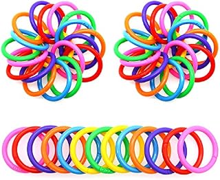 100PCS Plastic Loose-Leaf Ring, Multi-Color Notebook Binder Rings, DIY Tools for Keychain, Scrapbook, Index Cards, Book, Accessories and Document Stack (7 Colors Quantity Random shipments, 28mm)