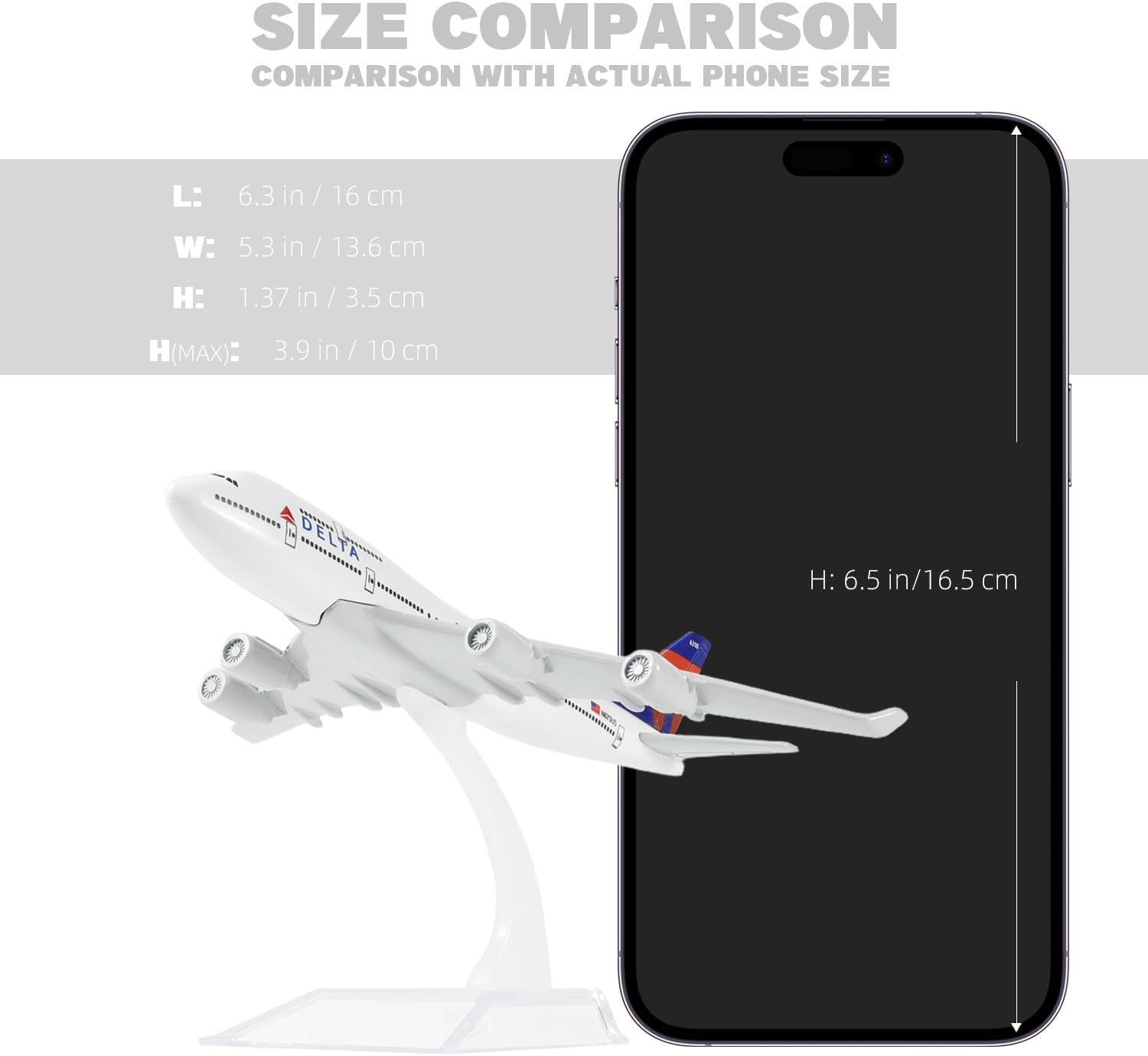 1/400 Plane 747 Model Diecast Metal Airplane Model kit (6 inches) for Boeing 747 Airlines Plane with Stand for Aviation Gift, Desktop Display Decorations