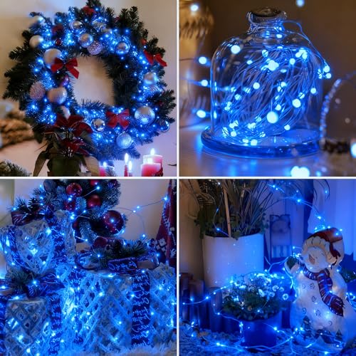 Image of 6 Pack Fairy Lights Battery Operated - 7ft 20 Led Twinkle Lights 3 Modes, Bulk Mini String Lights Waterproof for Mason Jars Vases DIY Party Wedding Decoration Christmas -Blue