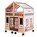 KidKraft So Darling Wooden Dollhouse on Wheels, Open & Close with 29 Accessories