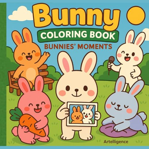 Bunny Coloring Book: Little Moment: 60+ Adorable Rabbit Moments to Color ? Bold Lines, Easy Fun, and Cozy Vibes for Every Age