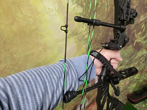 Sas Wrist Braided Compound Bow Sling With Leather Mount Strap On Hand Archery (Brown/Black) #TOP4