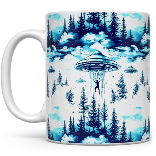 Taza de café extraterrestre UFO Abduction Loftipop 11oz miniatura 1