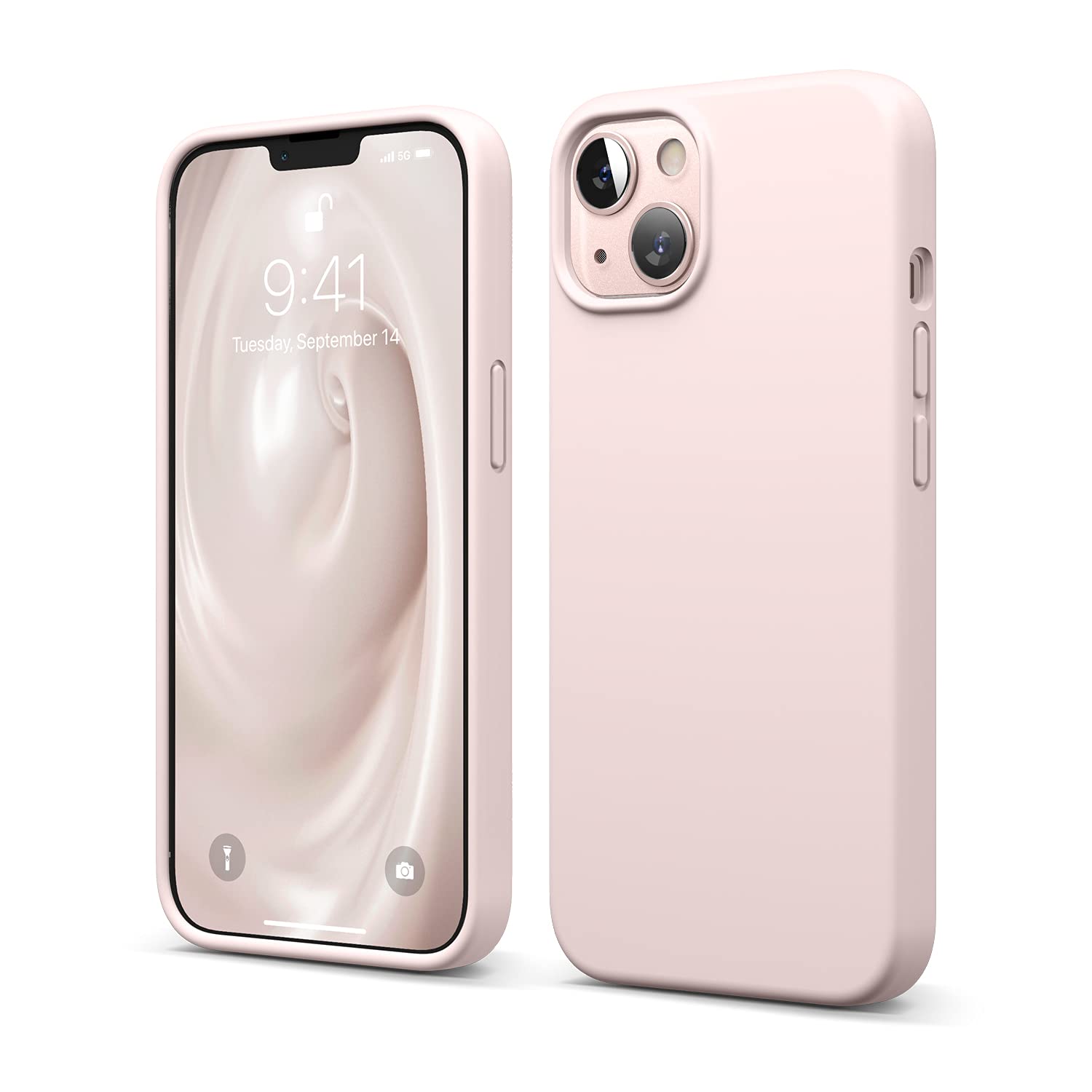 elago Liquid Silicone Full Body Screen Camera Protective, Shockproof, Slim Phone Cover With Anti-Scratch Soft Microfiber Lining, 6.1 inch Compatible For iPhone 13 Case (Lovely Pink)