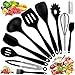 Produktbild CHUER 10 Stücke Küchenhelfer Set, FDA Kochgeschirr Silikon Küchenutensilien Set Schwarz Advanced Hitzebeständige Küchengeräte Kochzubehör Antihaft-Küchenbackwerkzeuge,Schneebesen, Grillzangen etc