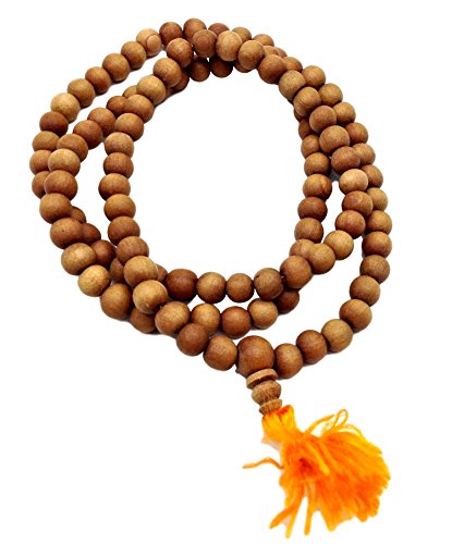 Healing Lama Trademarked 108 Beads Genuine Sandlewood Tibetan Meditation Prayer Japa Mala, Necklace. 8Mm Beads Size #TOP1