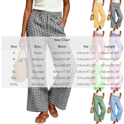 Gingham Pants Women 2026 Business Casual Green Medium — view 4
